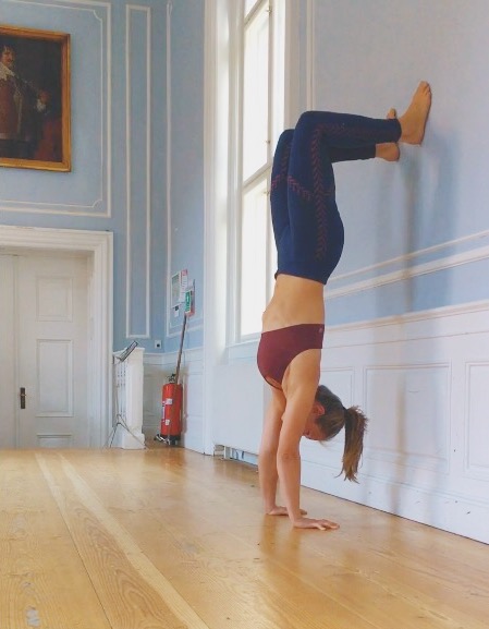 Back to wall handstand exercise