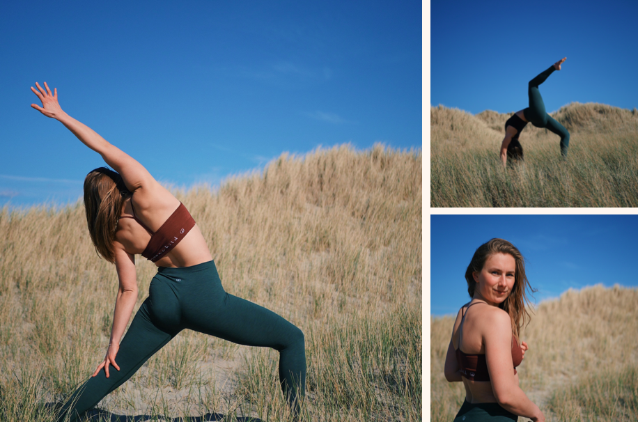 Camilla wearing Moonchild Yoga Wear collage