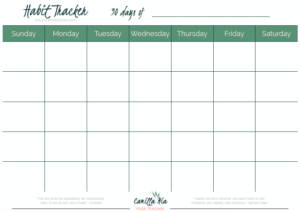 Habit Tracker (week starts on sunday)